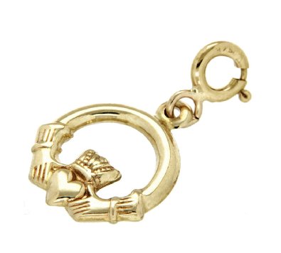 9 CT Yellow Gold Claddagh Charm image