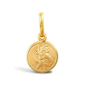 Double Sided Christopher Medallion Silver Charm