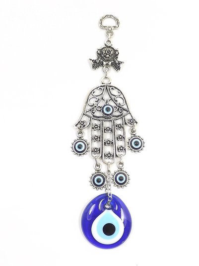Lucky Evil Eye Hand Of Fatima Silver Charm image