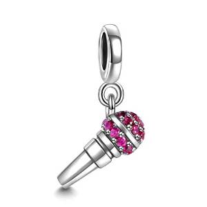 Microphone Clip On Sterling Silver Charm