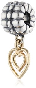 Pandora 14 Ct Two Tone Gold Heart Charm