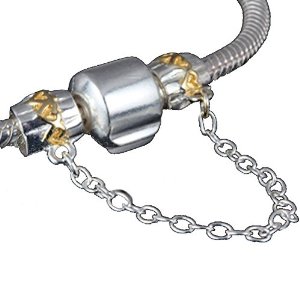 Pandora 14k Gold Hearts Screw Safety Chain Charm image