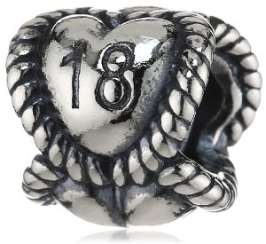 Pandora 18th Birthday Milestone Heart Charm