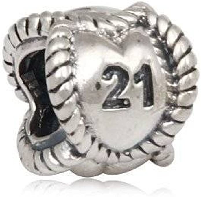 Pandora 21 Heart Dangle Sterling Silver Charm