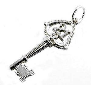 Pandora 21st Birthday Key Sterling Silver Charm