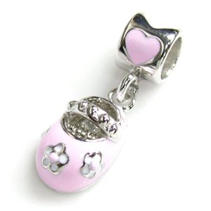 Pandora 3D Baby Shoe Pink Enamel Charm image
