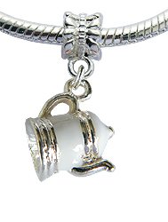 Pandora 3D Teapot White Enamel Charm image