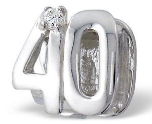 Pandora 40th Birthday Double Sided Clear Stones Charm