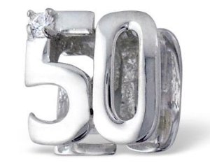 Pandora 50th Birthday Double Sided Clear Stones Charm