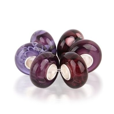 Pandora 6 Amethyst Garnet Color Glass Charm image