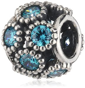 Pandora Abstract Openwork Teal CZ Charm image