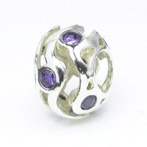 Pandora Amethyst Purple CZ Birthstone February Wave Charm image