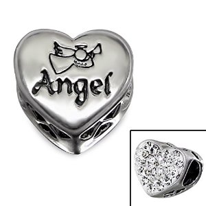 Pandora Angel Love Heart Crystal Charm