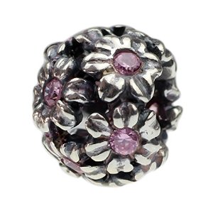 Pandora Antique Flowers Pink CZ Charm image