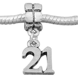 Pandora Antique Happy 21st Birthday Dangle Charm image