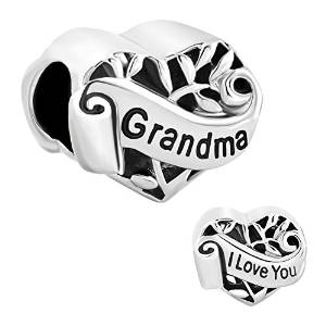 Pandora Antique Silver Design Heart Shaped Grandma Charm