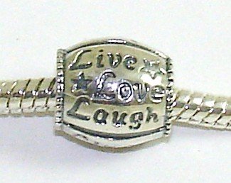 Pandora Antique Silver Design Live Love Laugh Charm