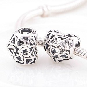 Pandora Antique Solid Heart Hollow Charm