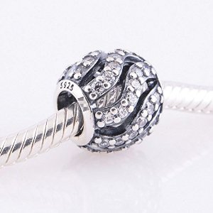 Pandora Antique Solid Winter Wisp Clear Crystal Charm image