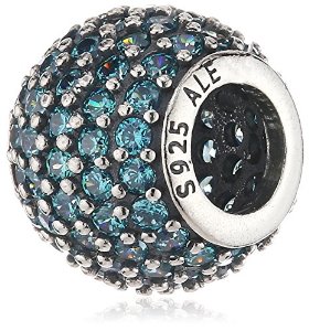 Pandora Aquamarine Pave Kugel CZ Charm image