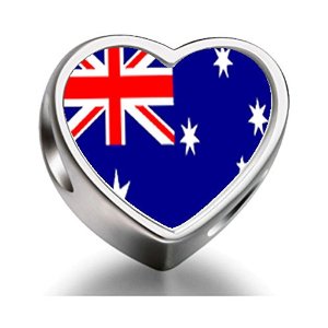 Pandora Australia Flag Heart Photo Charm