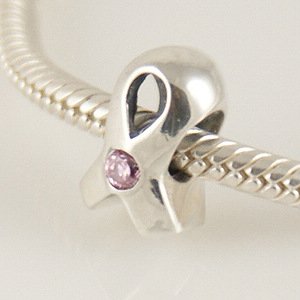 Pandora Awareness Ribbon Pink Crystal Charm image