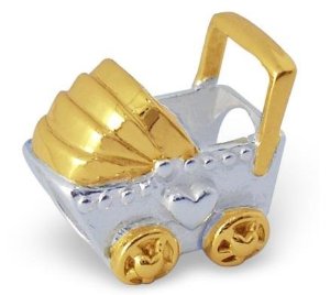 Pandora Babys Pram Gold Plated Charm