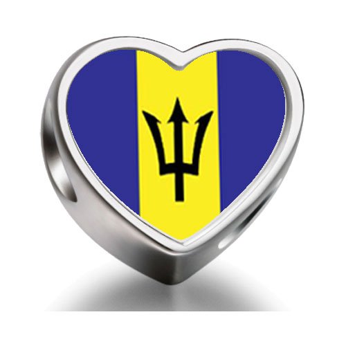 Pandora Barbados Flag Photo I Love U Charm image