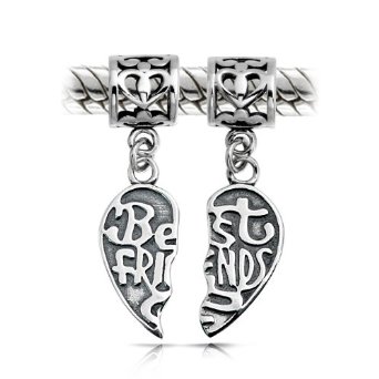 Pandora Best Friends Heart Dangle Sterling Silver Charm image