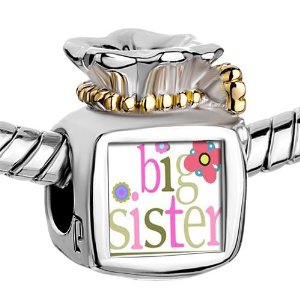 Pandora Big Sister Silver Photo Charm