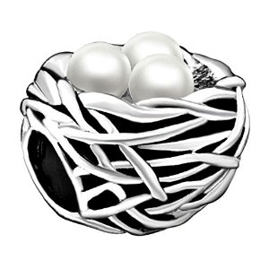 Pandora Bird Nest Bwith White Eggs Charm image