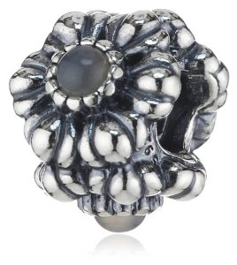 Pandora Birthday Blooms June Grey Moonstone Charm | Best Selling ...