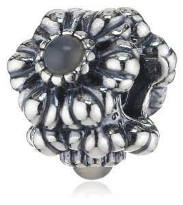 Pandora Birthday Blooms June Grey Moonstone Charm image