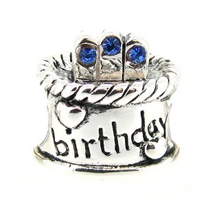 Pandora Birthday Cake Sapphire Blue CZ Charm image