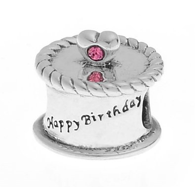 Pandora Birthday Cake With Pink Stones Charm image