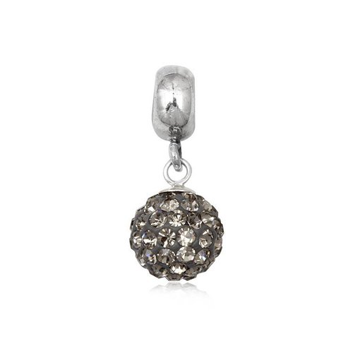 Pandora Black And Silver Glitter Ball Charm image