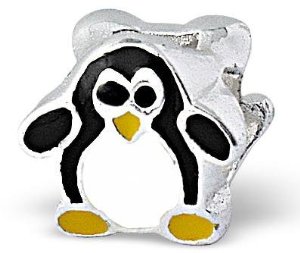 Pandora Black And White Penguin 3D Charm