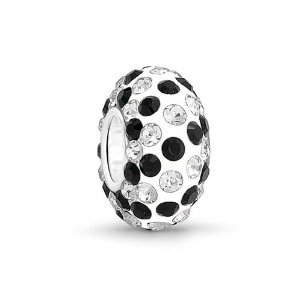 Pandora Black And White Stripe Swarovski Crystal Charm image