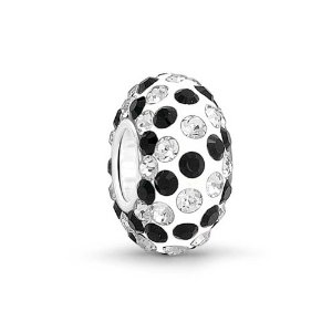 Pandora Black And White Stripe Swarovski Crystal Charm