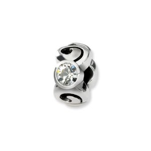 Pandora Black Bow April Birthstone Charm image