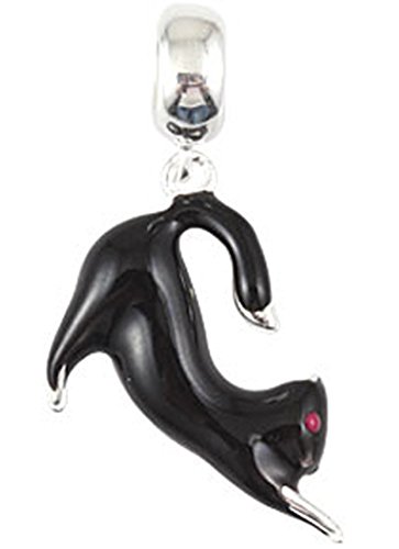 Pandora Black Cat Enamel Dangle Charm