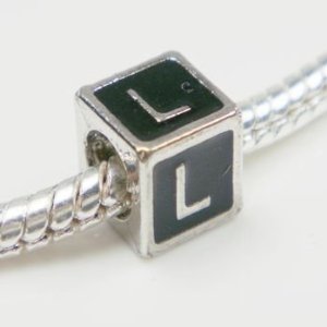 Pandora Black Enamel Letter L Charm