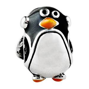 Pandora Black Enamel Penguin Charm