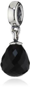 Pandora Black Faceted Glass Drop Charm image