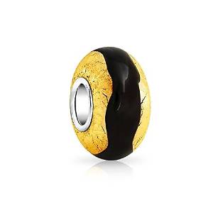 Pandora Black Foil Murano Glass Charm image