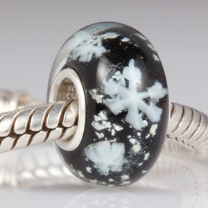 Pandora Black Glass Snowflakes Charm