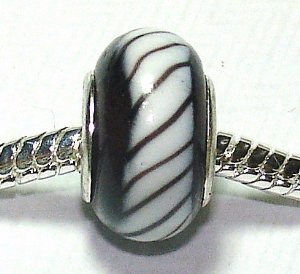 Pandora Black White Classy Swirl Charm