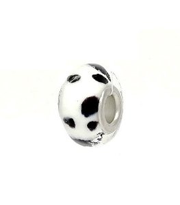 Pandora Black White Dalmatian Skin Glass Charm