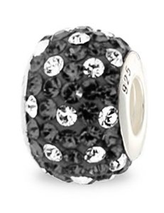 Pandora Black White Swarovski Crystal Charm image