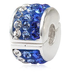 Pandora Blue And Clear CZ Clip Charm image